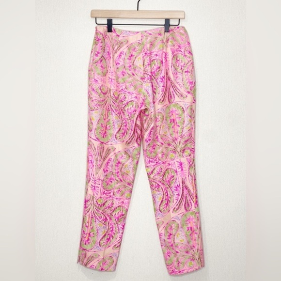 Ralph Lauren Black Label‎ 100% Silk Paisley Capri Pants Size 4 - Picture 2 of 5